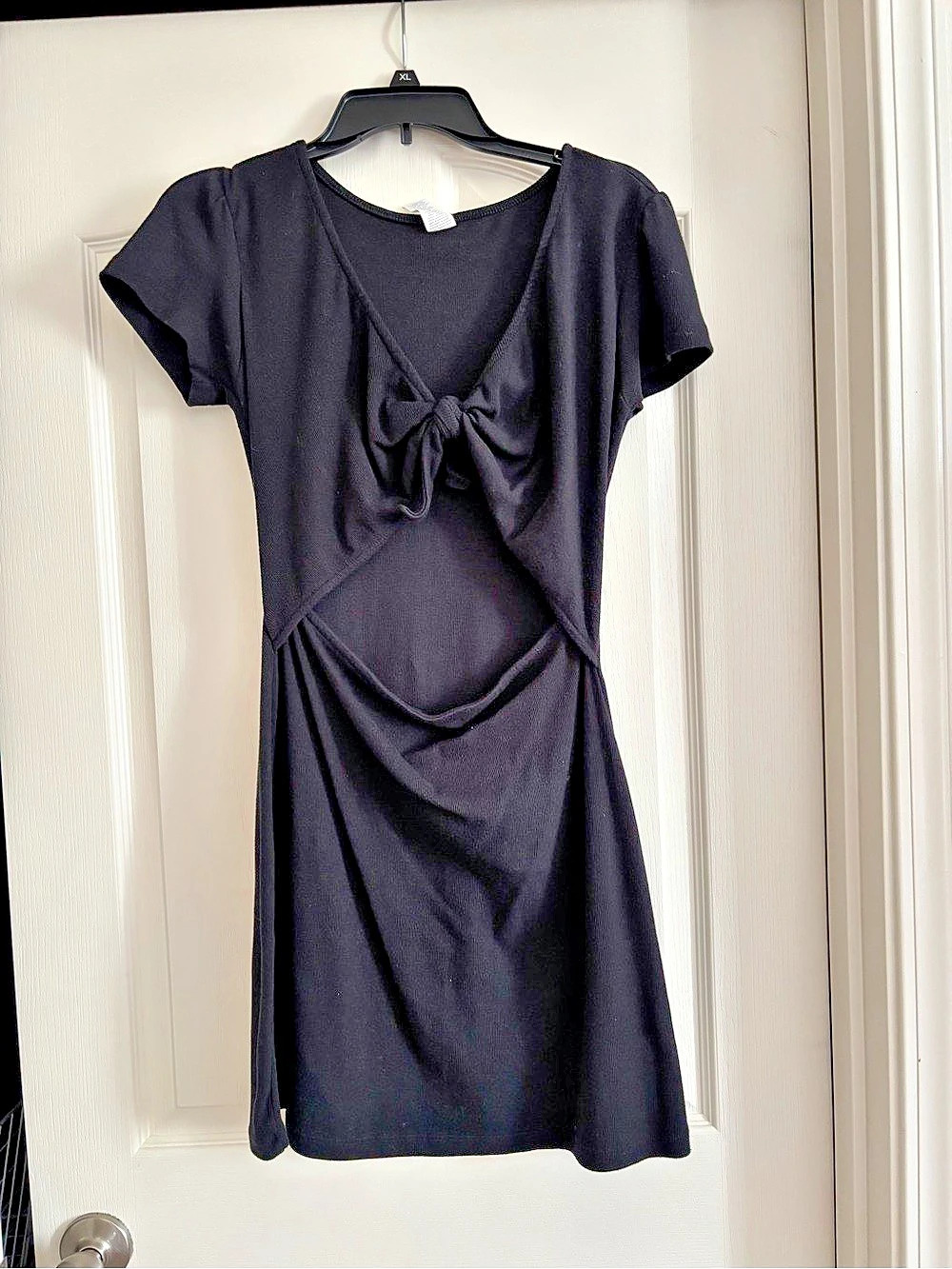 Abound Tie Front Cutout Mini Dress Black Mini Dress
